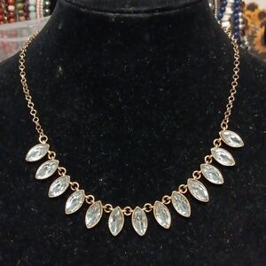 Monet Gold Necklace with Blue Accents